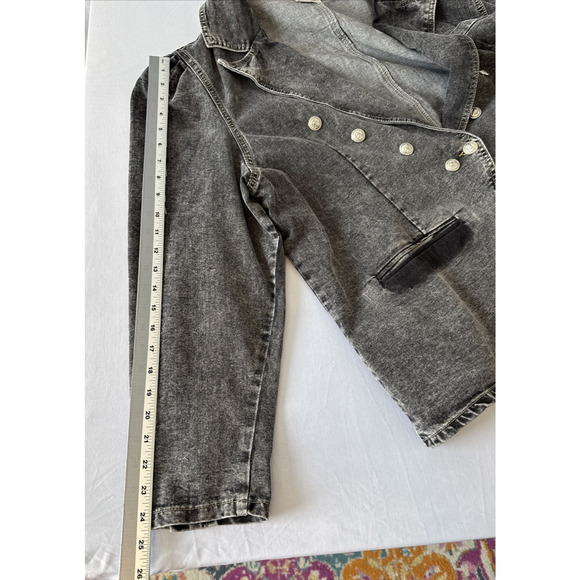 Savannah Jane Women’s 3X Whimsigoth Black Acid Washed Denim Blazer Jacket Boho - Picture 8 of 10